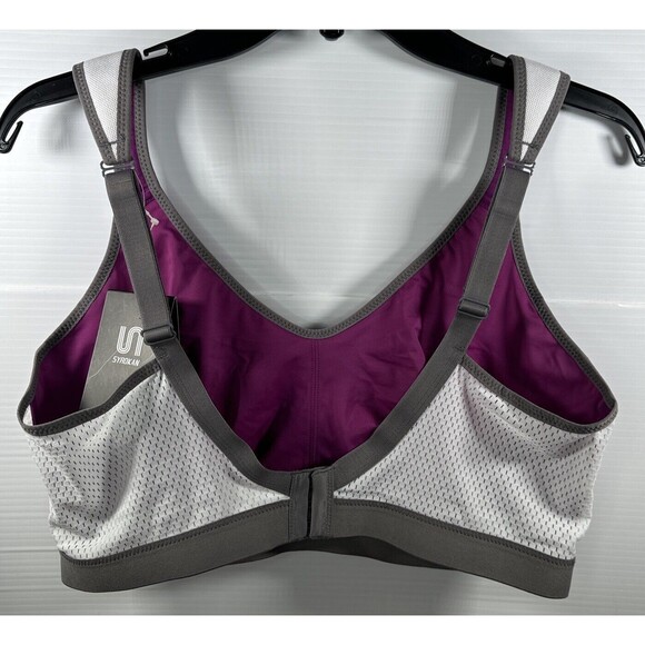Syrokan Ultra Sports Bra Wireless High Impact Workout Purple White Gray Size 42E - Picture 3 of 9